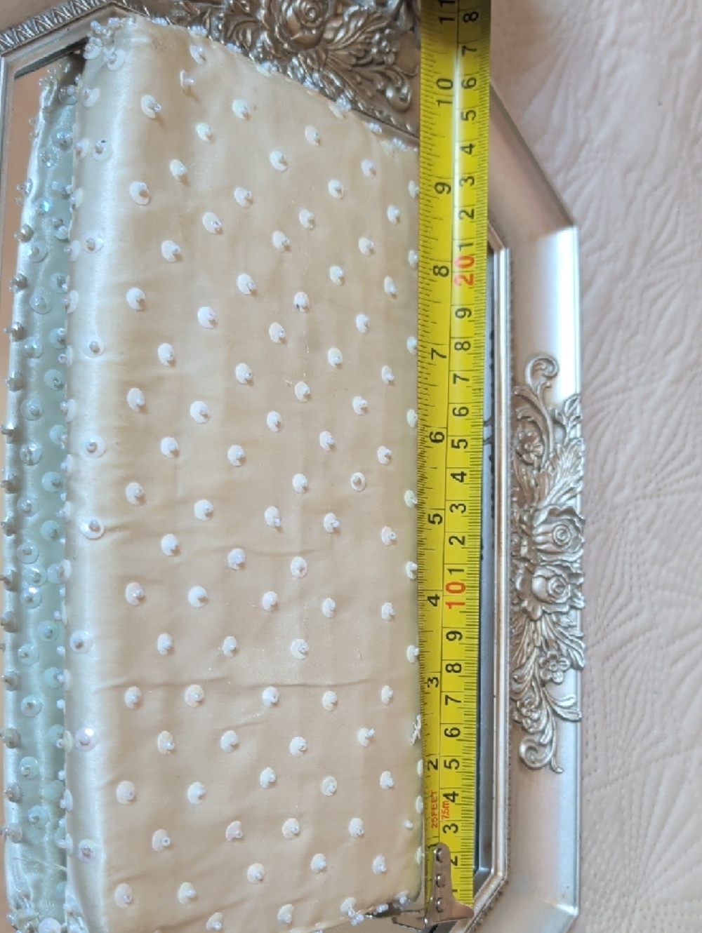 Elegant Ivory Beaded Wall Panel - Decorative Home Accent - Picture 2 of 6